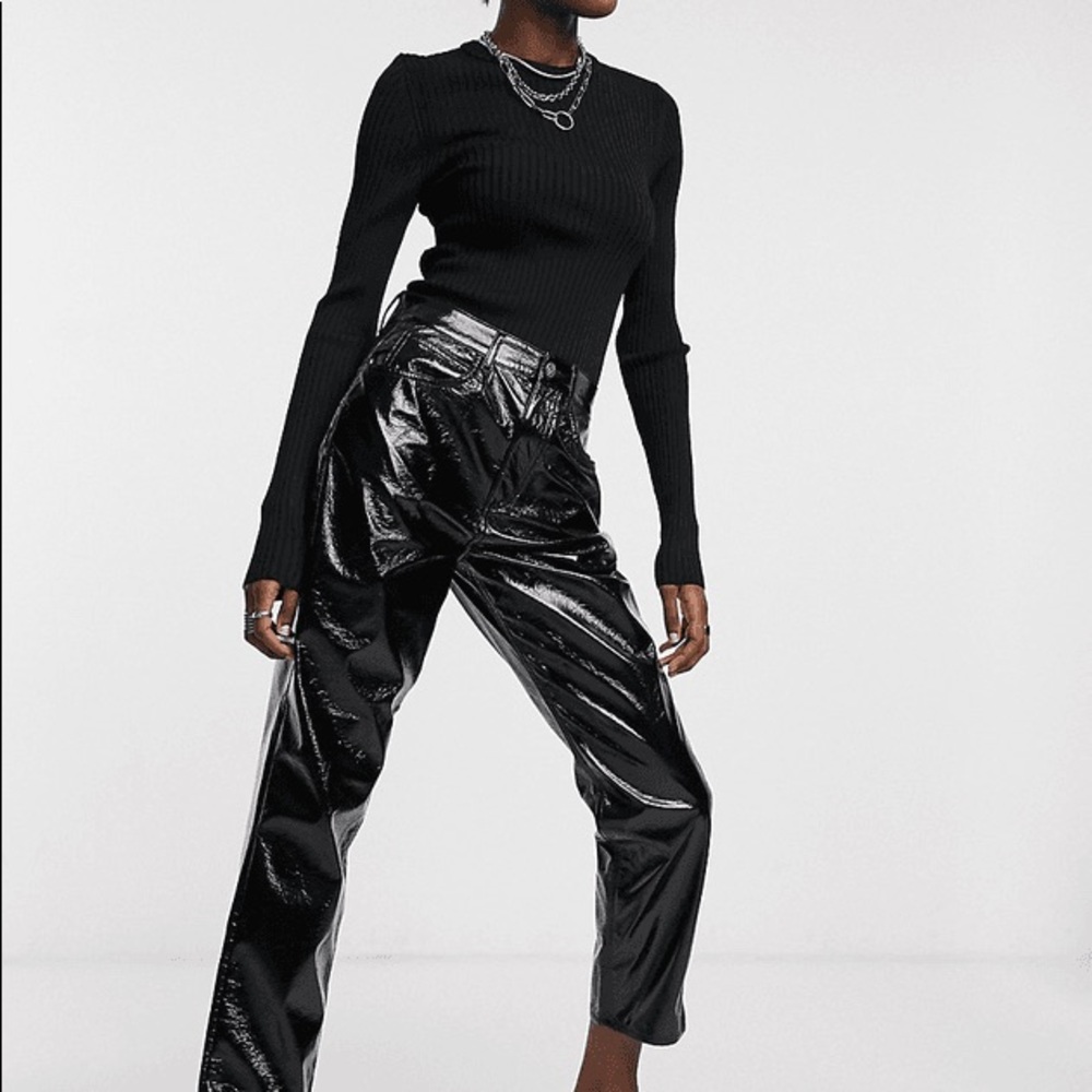 Reclaimed Vintage Faux Leather Moms Pants